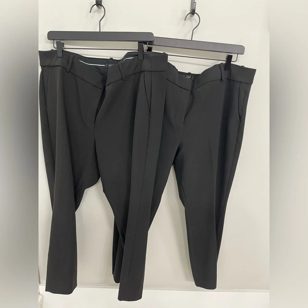2 Pairs! J.Crew Cameron Slim Cropped Pant in Four-Season Stretch Size 18 Black 2 - Picture 3 of 10